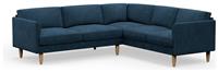Hutch Velvet Curve Arm 6 Seater Corner Sofa - Ink Blue