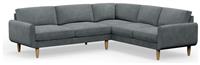 Hutch Velvet Round Arm 6 Seater Corner Sofa - Slate Grey