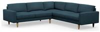 Hutch Fabric Block Arm 7 Seater Corner Sofa - Aegean Blue