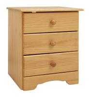 Argos Home Nordic 3 Drawer Bedside Table - Pine