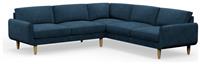 Hutch Velvet Round Arm 7 Seater Corner Sofa - Ink Blue