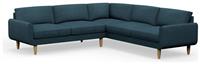 Hutch Fabric Round Arm 7 Seater Corner Sofa - Aegean Blue