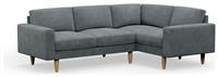 Hutch Velvet Block Arm 4 Seater Corner Sofa - Slate Grey