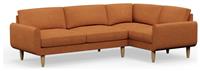 Hutch Slim Reversible Round Arm 5 Seater Sofa - Rust