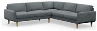 Hutch Velvet Round Arm 7 Seater Corner Sofa - Slate Grey