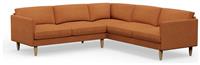 Hutch Fabric Curve Arm 7 Seater Corner Sofa - Rust