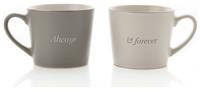 Amore Set of 2 Mugs - Grey & White