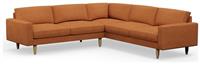 Hutch Fabric Block Arm 7 Seater Corner Sofa - Rust