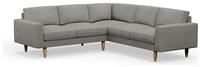 Hutch Plus Fabric Block Arm 5 Seater Corner Sofa - Dove Grey