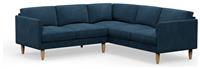 Hutch Plus Velvet Curve Arm 5 Seater Corner Sofa - Ink Blue