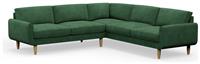 Hutch Velvet Round Arm 7 Seater Corner Sofa - Sage Green