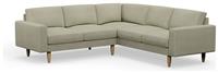 Hutch Plus Fabric Block Arm 5 Seater Corner Sofa - Oat