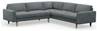 Hutch Velvet Block Arm 7 Corner Seater Sofa - Slate Grey