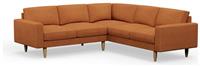 Hutch Plus Fabric Block Arm 5 Seater Corner Sofa - Rust