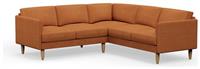 Hutch Plus Fabric Curve Arm 5 Seater Corner Sofa - Rust