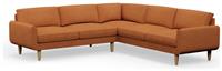 Hutch Fabric Round Arm 7 Seater Corner Sofa - Rust