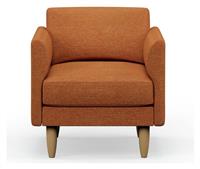 Hutch Fabric Curve Arm Armchair - Rust