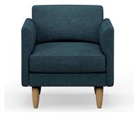 Hutch Fabric Curve Arm Armchair - Aegean Blue