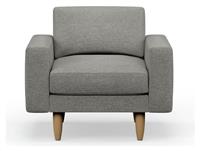 Hutch Fabric Block Arm Armchair - Dove Grey