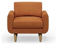 Hutch Fabric Round Arm Armchair - Rust