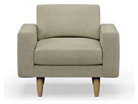 Hutch Fabric Block Arm Armchair - Oat