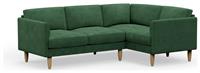 Hutch Velvet Curve Arm 4 Seater Corner Sofa - Sage Green