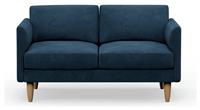 Hutch Velvet Curve Arm 2 Seater Sofa - Ink Blue