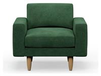 Hutch Velvet Block Arm Armchair - Sage Green