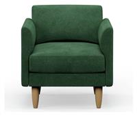 Hutch Velvet Curve Arm Armchair - Sage Green