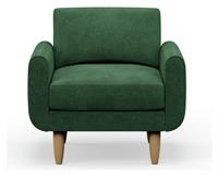 Hutch Velvet Round Arm Armchair - Sage Green