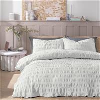 Habitat Widestripe Seersucker White Bedding Set - Single