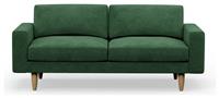 Hutch Velvet Block Arm 3 Seater Sofa - Sage Green