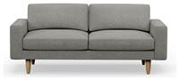 Hutch Fabric Block Arm 3 Seater Sofa - Dove Grey