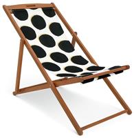 Habitat Folding Wooden Garden Deck Chair - Black & White