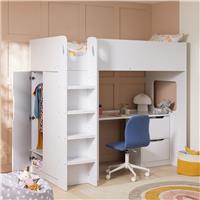 Habitat Jude High Sleeper With Wardrobe - White