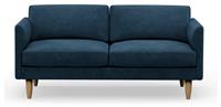 Hutch Velvet Curve Arm 3 Seater Sofa - Ink Blue