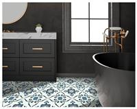 Arthouse Peel-and-Stick Floor Tile Motif Blue Wallpaper