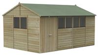 Forest Beckwood Shiplap 6 Windows Reverse Apex Shed 15x10ft