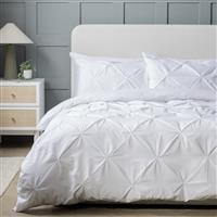 Habitat Pinch Pleat Pintuck White Bedding Set - Superking
