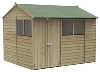 Forest Beckwood Shiplap 4 Windows Reverse Apex Shed - 10x8ft