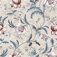 Esselle Home Tapestry Floral Vermilion Blue Wallpaper