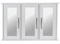 Argos Home Tongue & Groove 3 Door Mirrored Cabinet - White