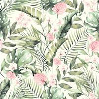 Arthouse Tropical Floral Pink N Green Wallpaper