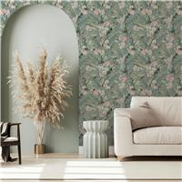 Arthouse Tropical Floral Sea Blue Wallpaper