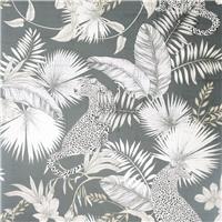 Arthouse Jungle Theme Grey Wallpaper