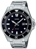Casio Stainless Steel Black Dial Silver Strap Watch
