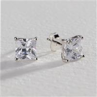 Revere Sterling Silver Square Cubic Zirconia Stud Earrings