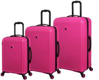 IT Luggage Shutter 3pc 8 Wheel Hard Suitcase Set - Pink