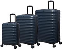 IT Luggage Speedbump 3pc 8 Wheel Hard Suitcase Set - Navy