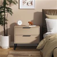 Welcome Messina 2 Drawer Bedside Table - Beige